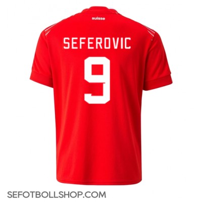 Billiga Schweiz Haris Seferovic #9 Hemma fotbollskläder VM 2022 Kortärmad
